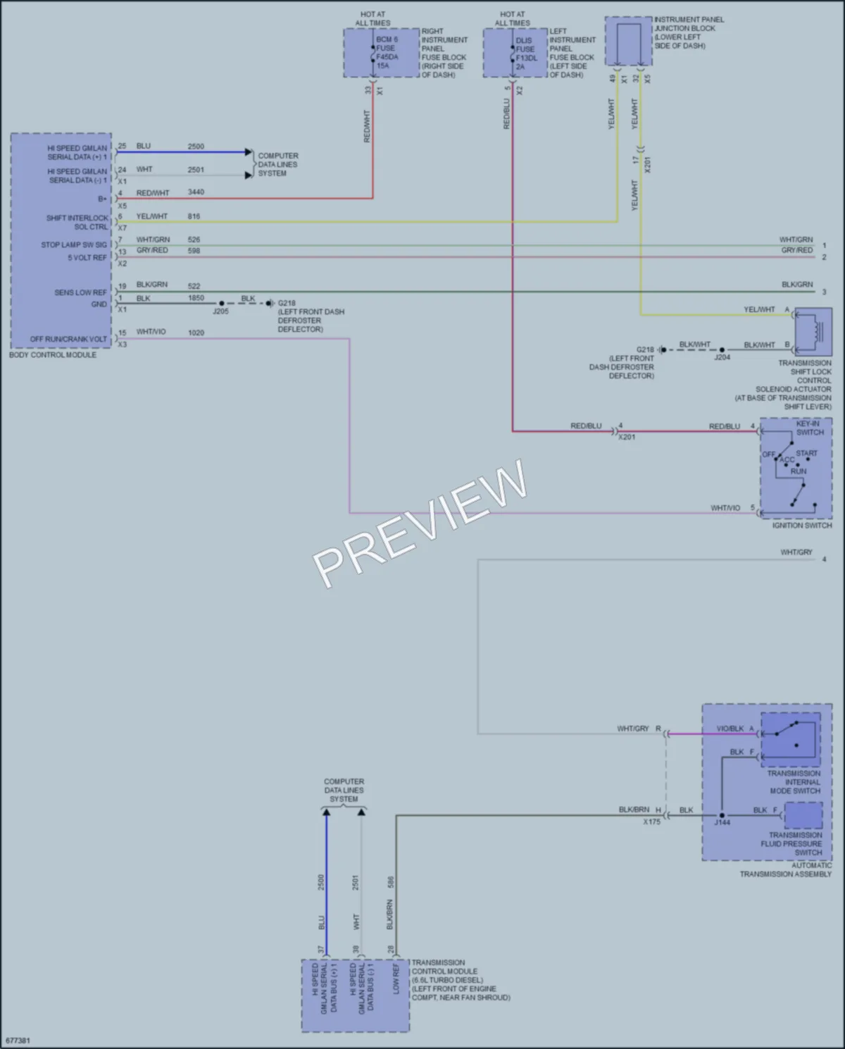 2019 Chevrolet 1500SilveradoLD Shift Interlock wiring diagram preview