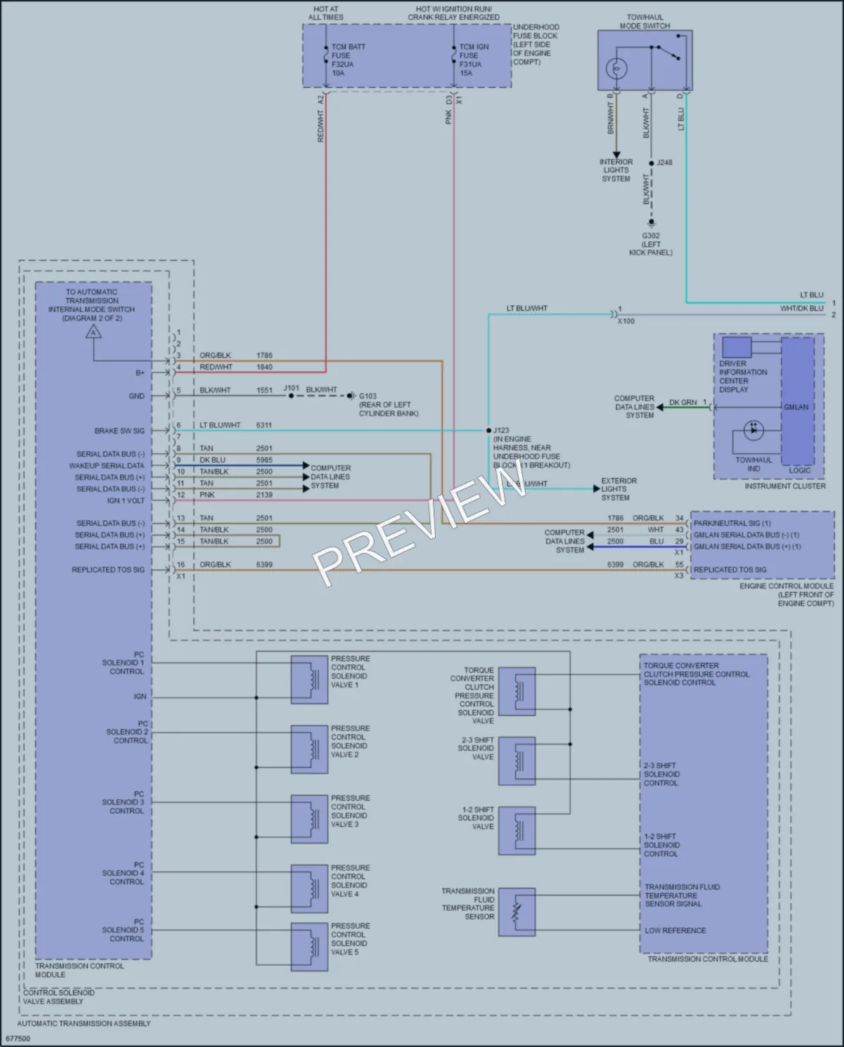 2019 Chevrolet 2500Express Transmission wiring diagram preview