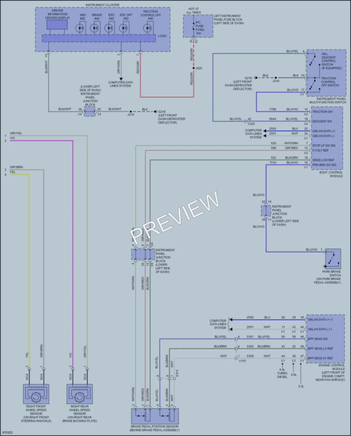 2019 Chevrolet 2500HDSilverado Anti Lock Brakes wiring diagram preview