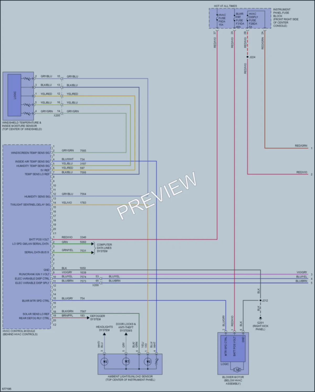 2019 Chevrolet Blazer Air Conditioning wiring diagram preview