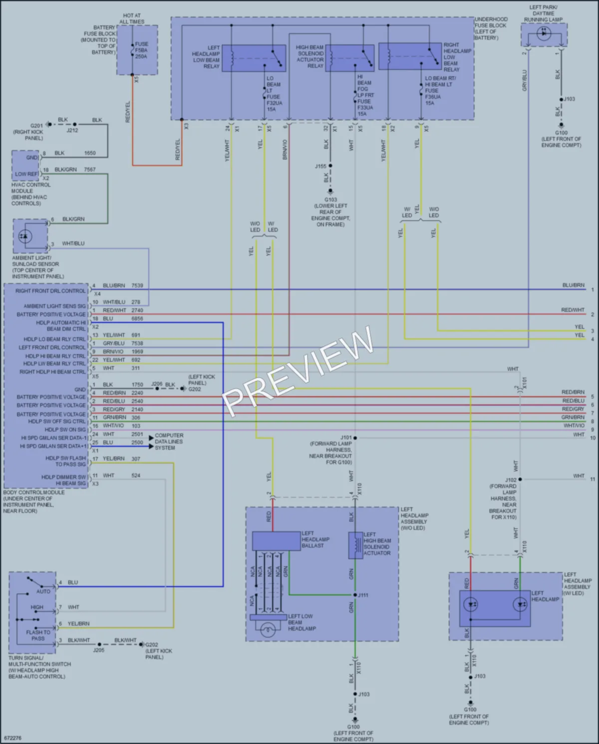 2019 Chevrolet Blazer Headlights wiring diagram preview