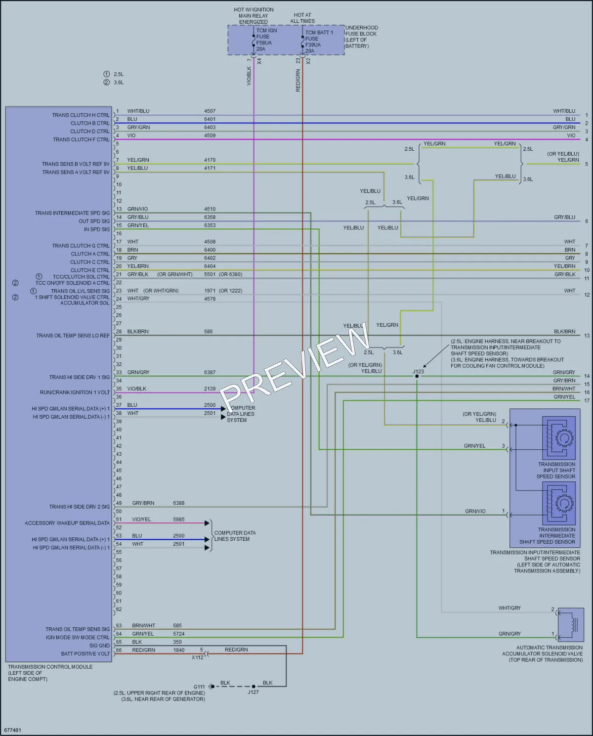 2019 Chevrolet Blazer Transmission wiring diagram preview