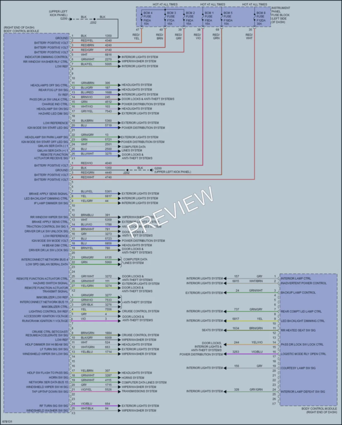 2019 Chevrolet BoltEV Body Control Modules wiring diagram preview