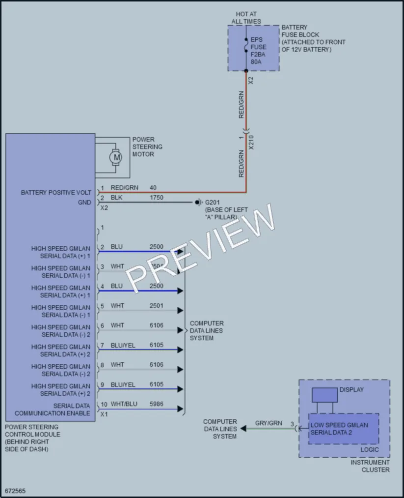 2019 Chevrolet BoltEV Electronic Power Steering wiring diagram preview