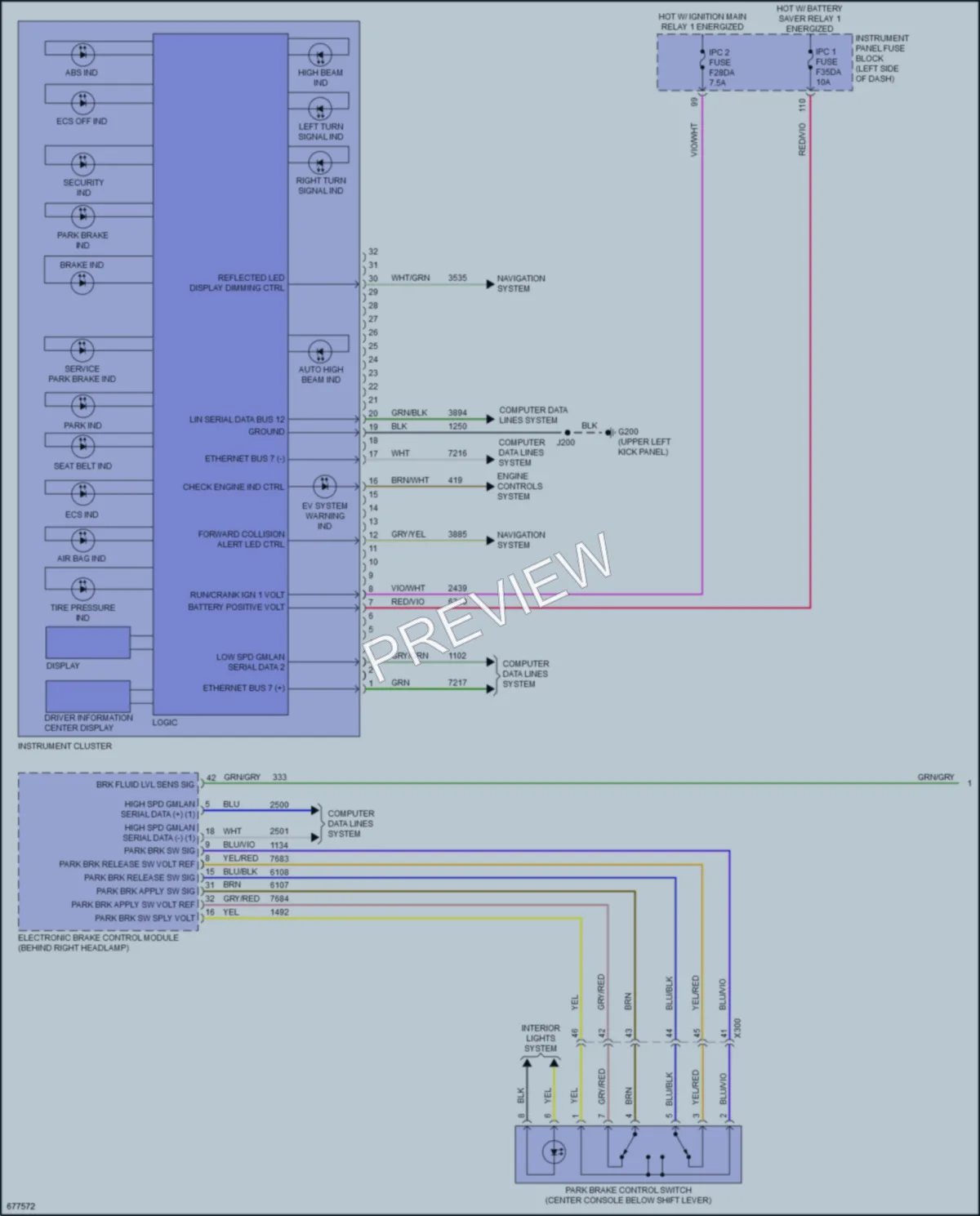 2019 Chevrolet BoltEV Instrument Cluster wiring diagram preview