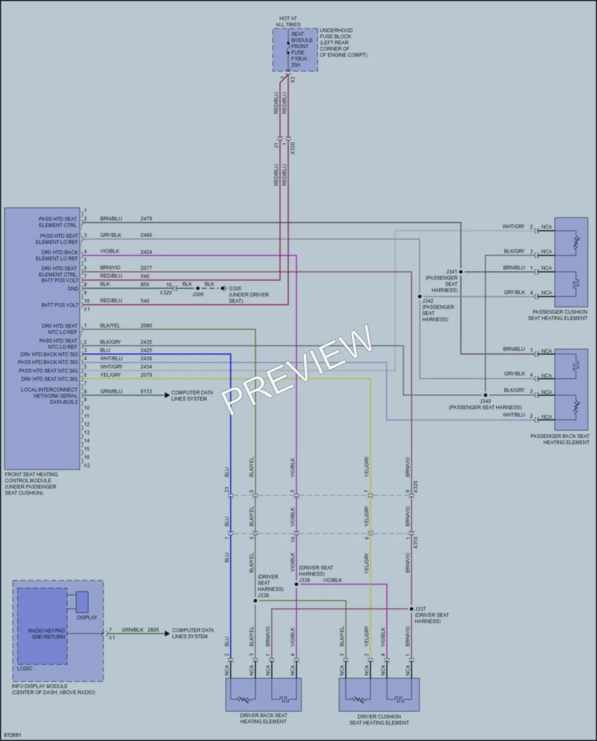 2019 Chevrolet BoltEV Power Seats wiring diagram preview