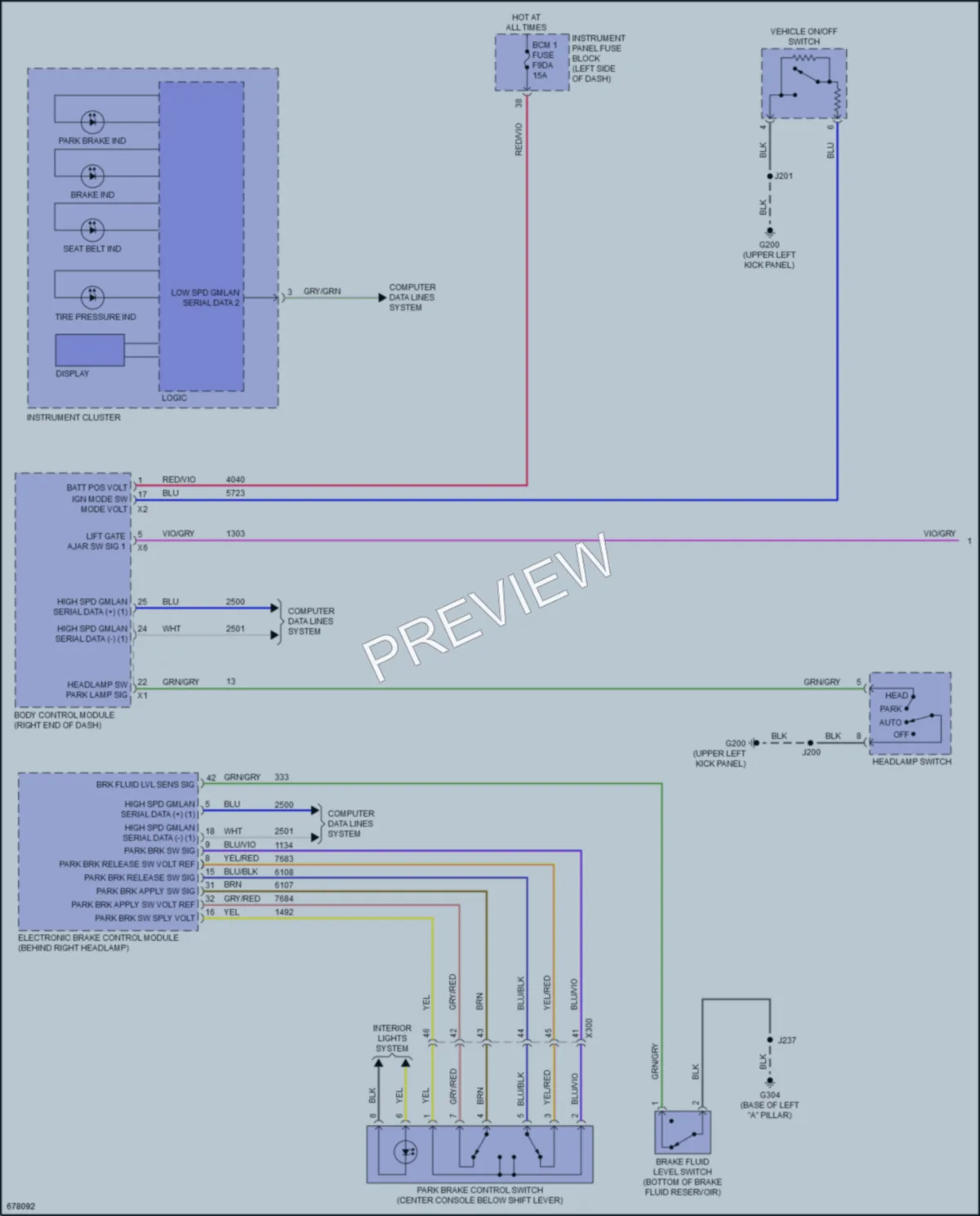 2019 Chevrolet BoltEV Warning Systems wiring diagram preview