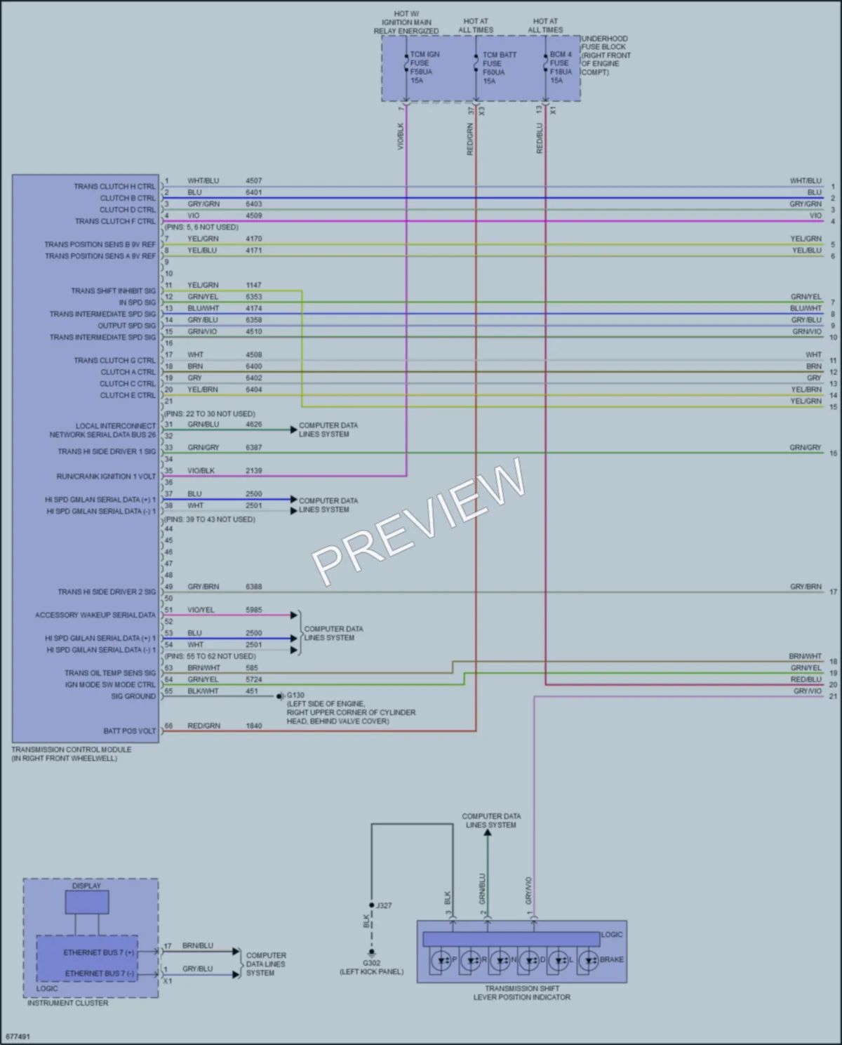 2019 Chevrolet Camaro Transmission wiring diagram preview