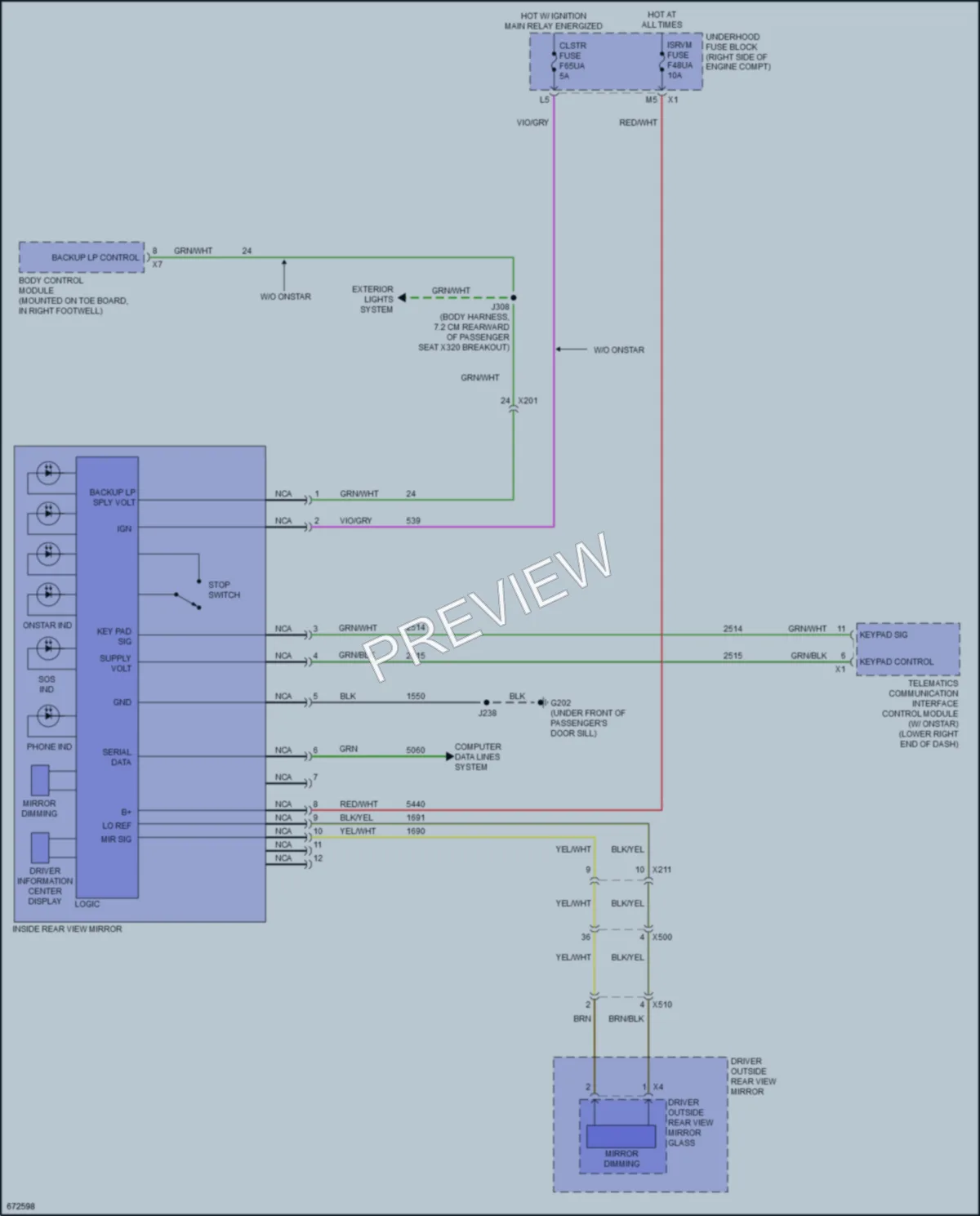 2019 Chevrolet CorvetteGrandSport Power Mirrors wiring diagram preview