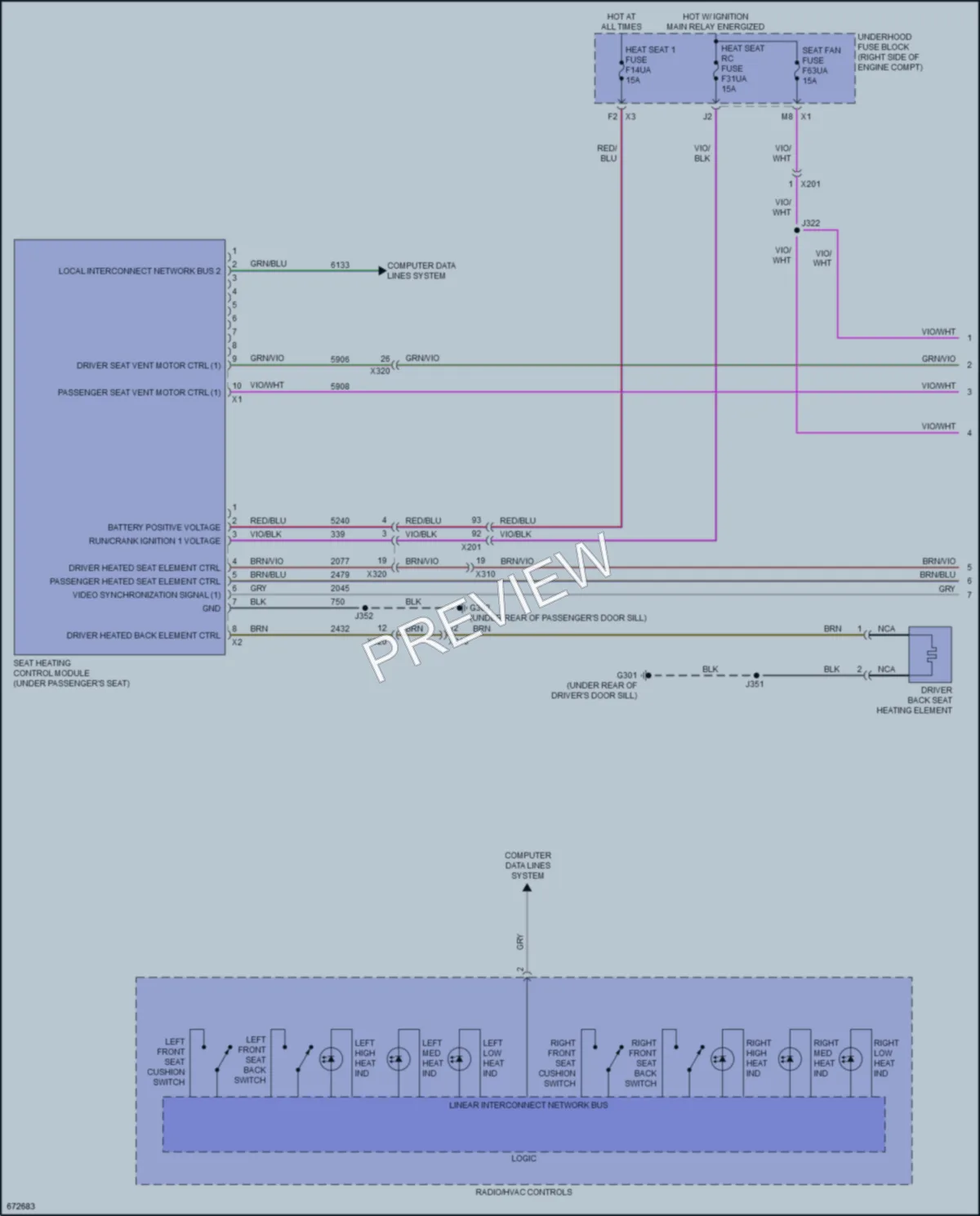2019 Chevrolet CorvetteStingray Power Seats wiring diagram preview