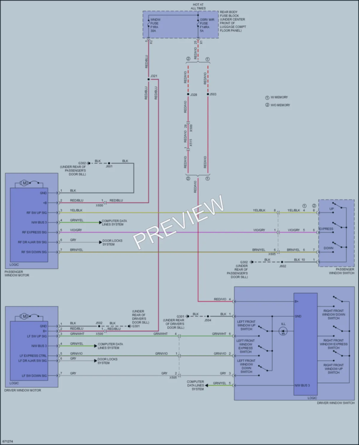 2019 Chevrolet CorvetteStingray Power Windows wiring diagram preview
