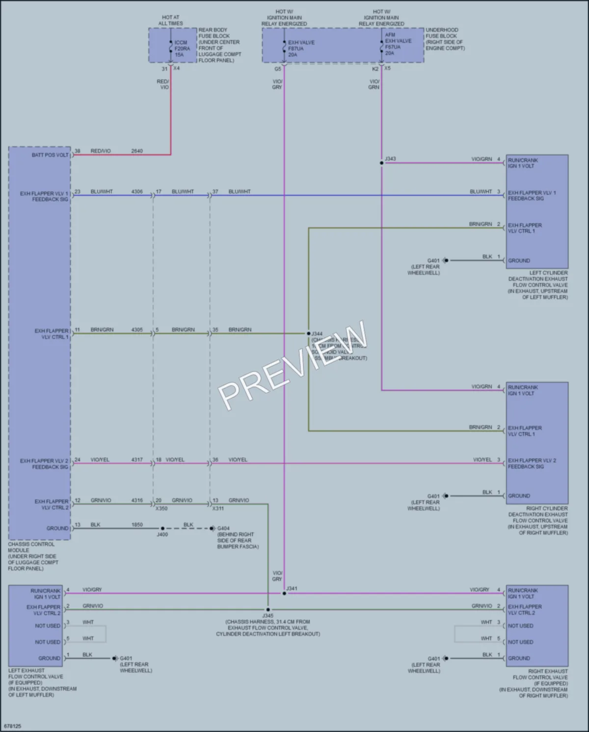 2019 Chevrolet CorvetteZ06 Electronic Muffler wiring diagram preview