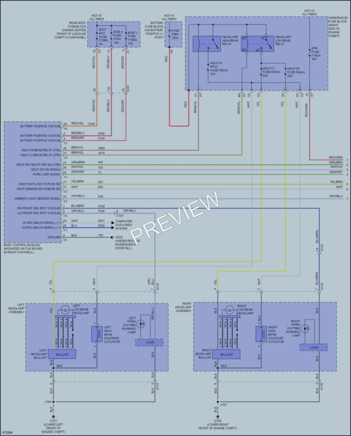 2019 Chevrolet CorvetteZ06 Headlights wiring diagram preview