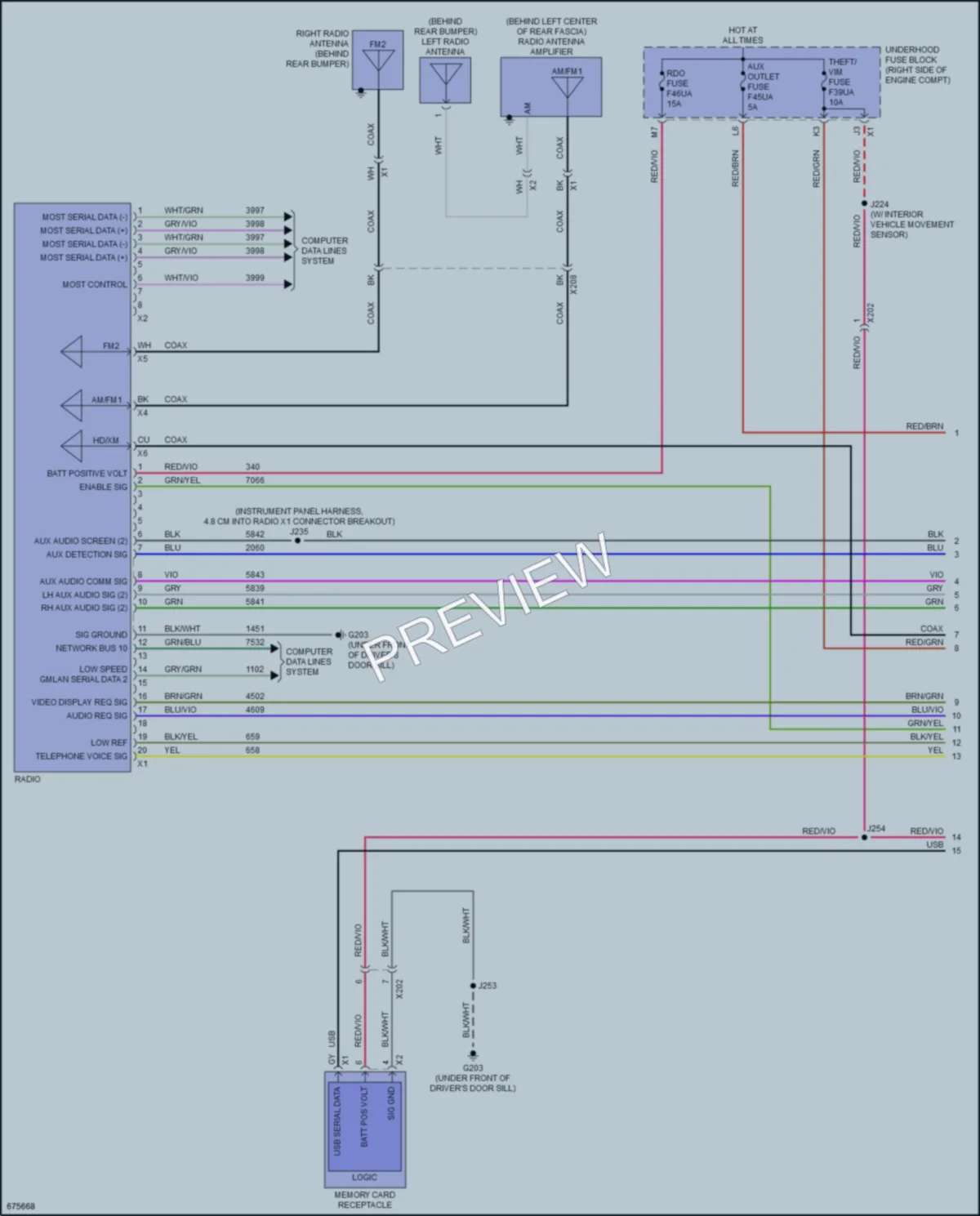 2019 Chevrolet CorvetteZ06 Radio wiring diagram preview