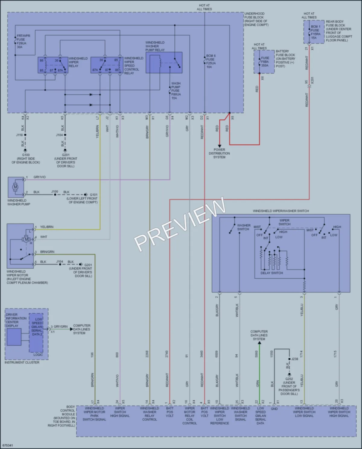 2019 Chevrolet CorvetteZ06 Wiper Washer wiring diagram preview