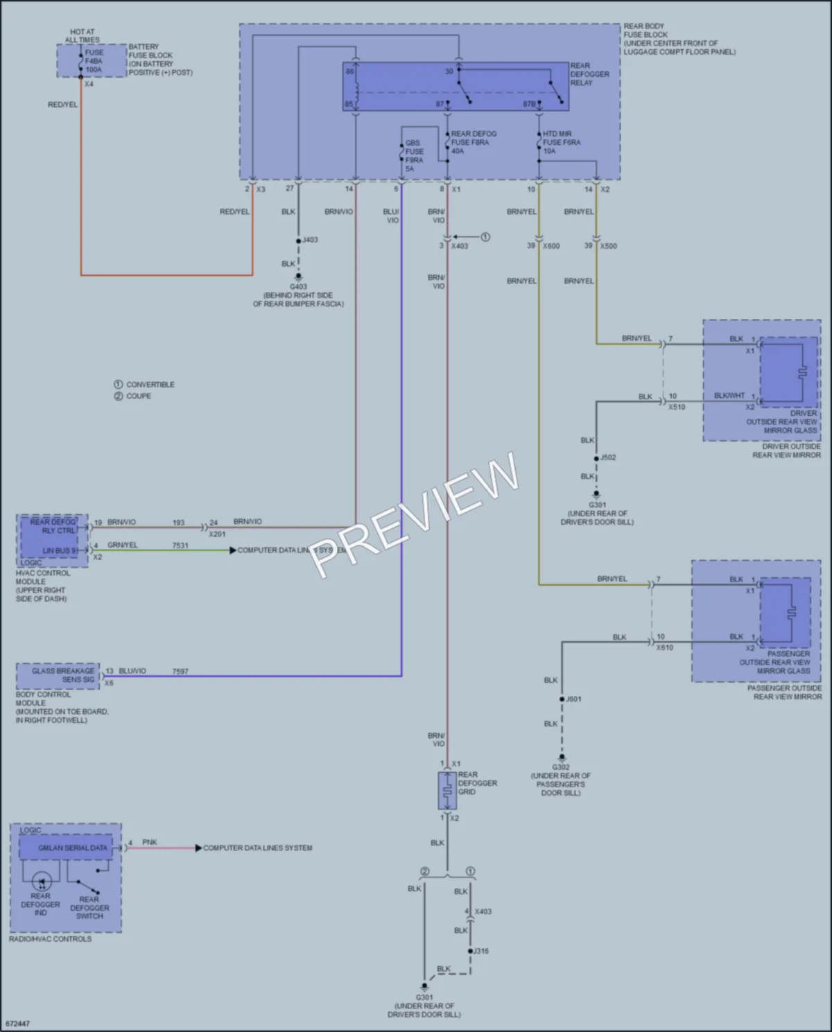 2019 Chevrolet CorvetteZR1 Defoggers wiring diagram preview