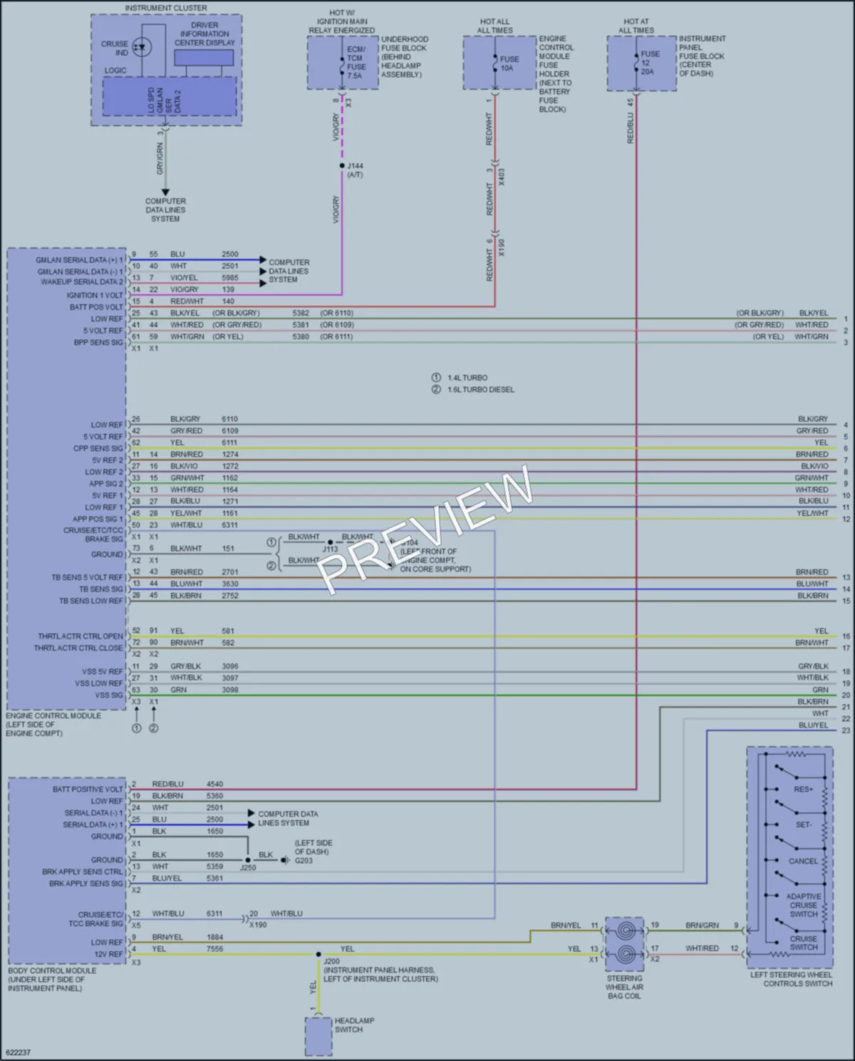 2019 Chevrolet Cruze Cruise Control wiring diagram preview