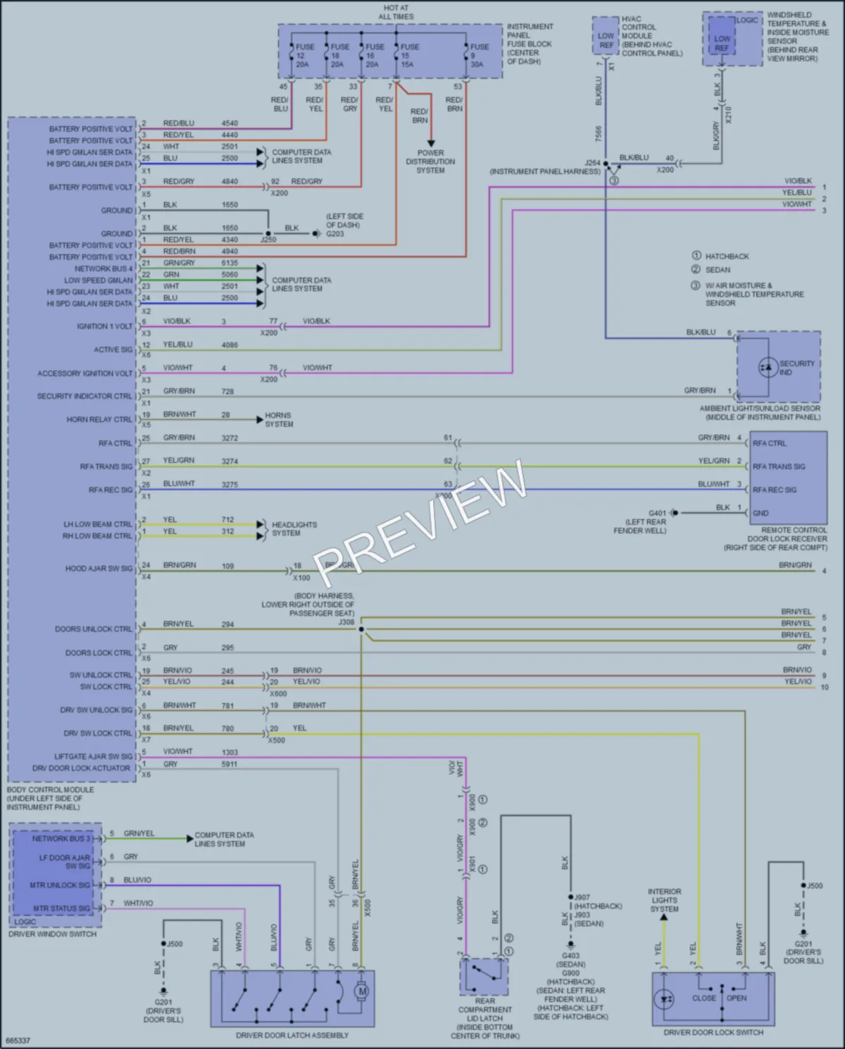 2019 Chevrolet Cruze Power Door Locks wiring diagram preview