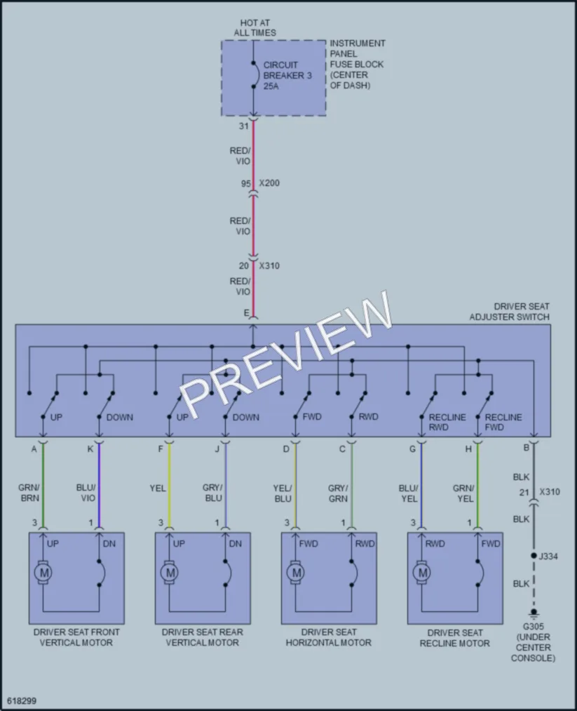 2019 Chevrolet Cruze Power Seats wiring diagram preview