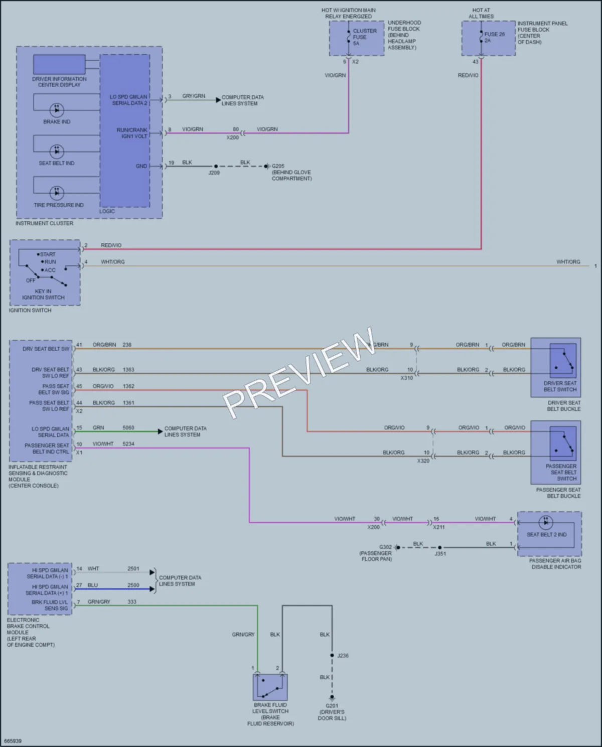 2019 Chevrolet Cruze Warning Systems wiring diagram preview