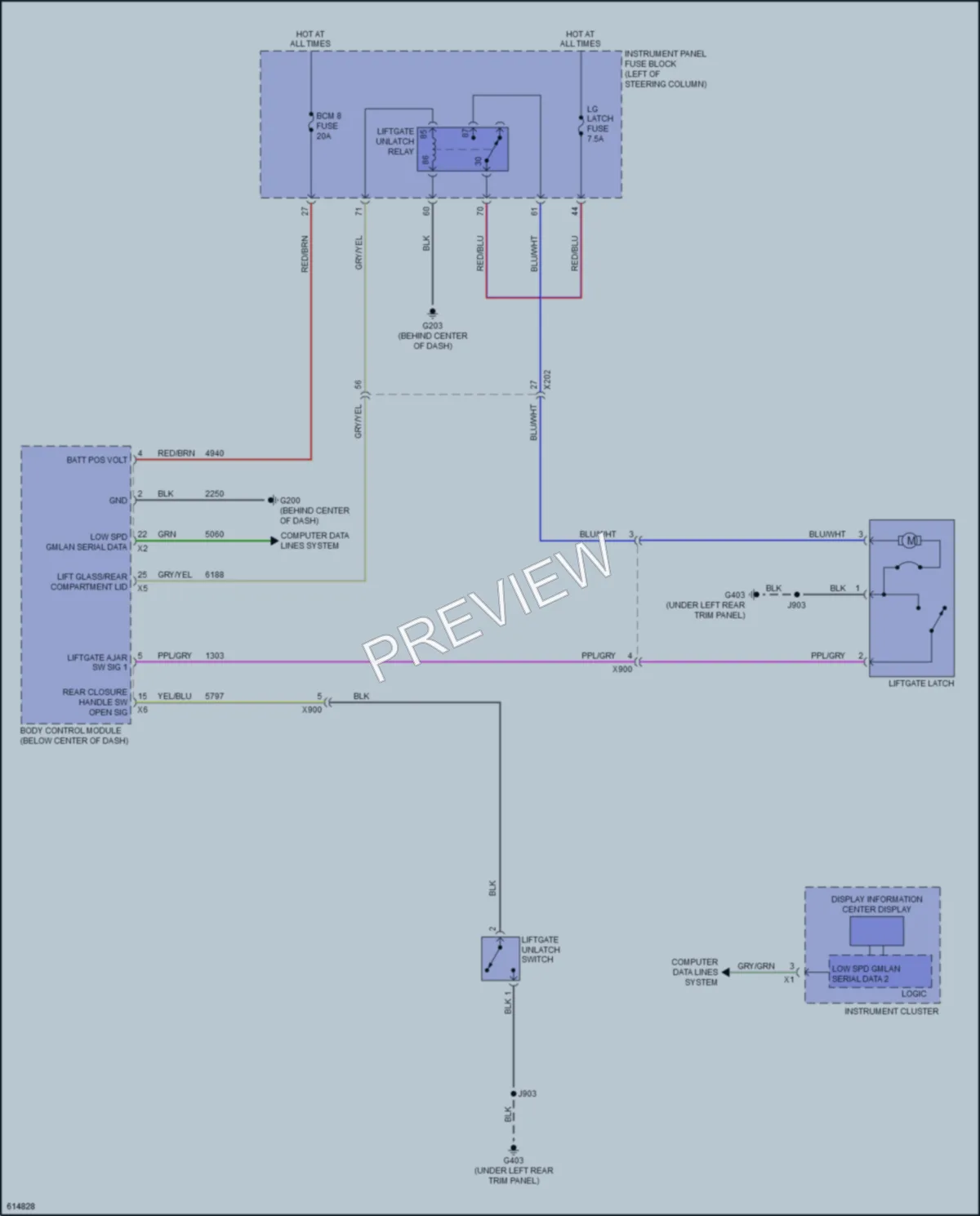 2019 Chevrolet Equinox Trunk Tailgate Fuel Door wiring diagram preview