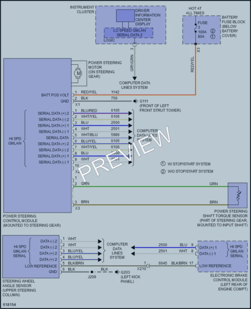 2019 Chevrolet Impala Electronic Power Steering wiring diagram preview