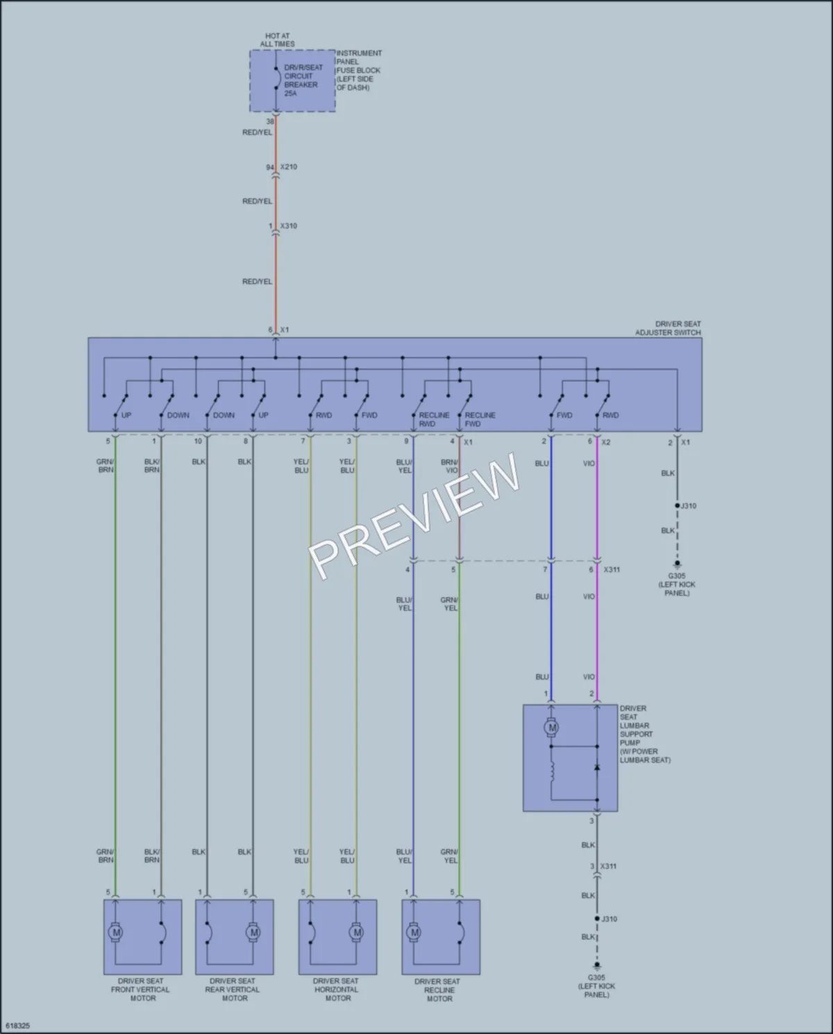 2019 Chevrolet Impala Power Seats wiring diagram preview