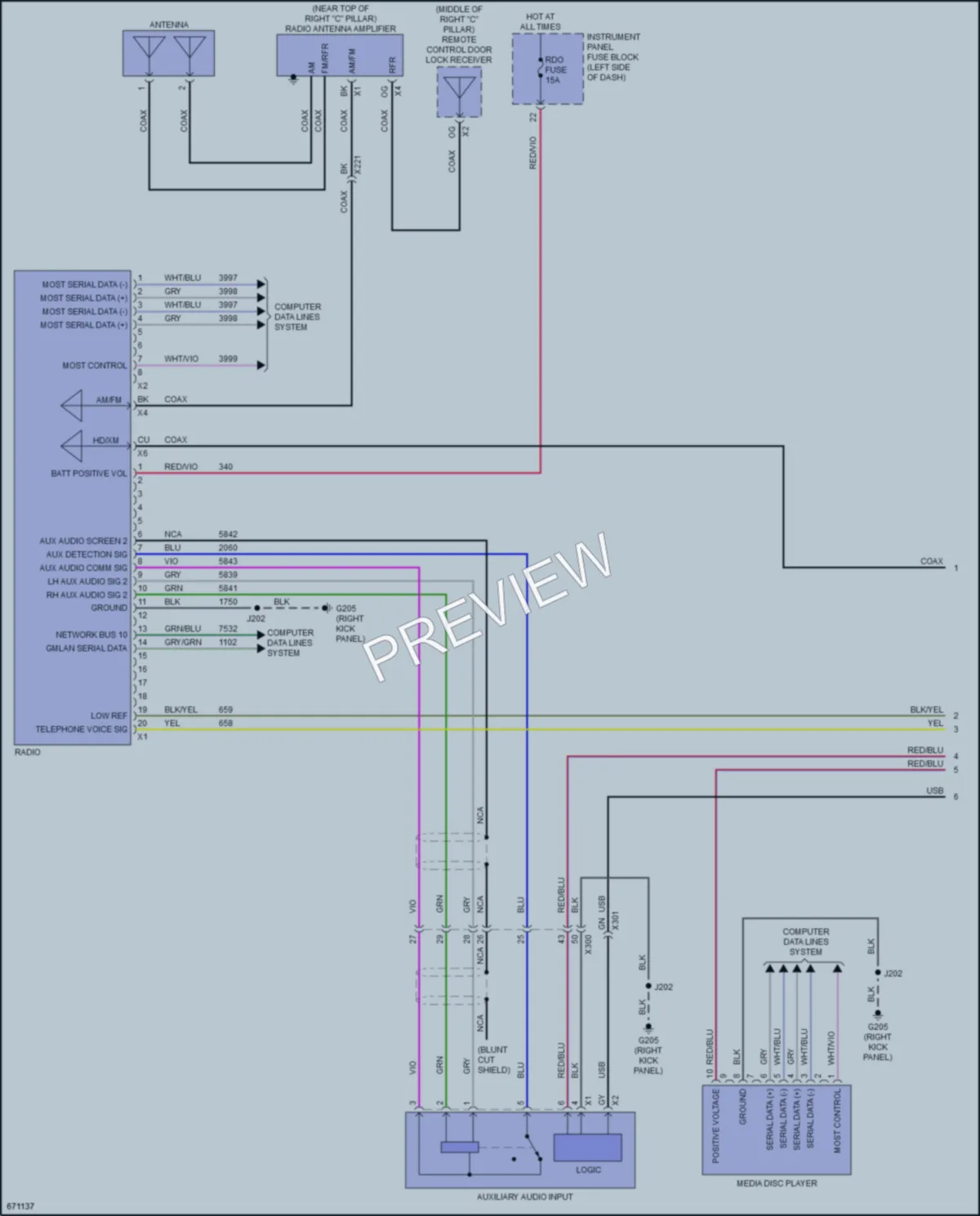 2019 Chevrolet Impala Radio wiring diagram preview