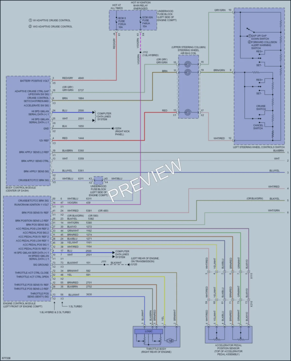 2019 Chevrolet MalibuHybrid Cruise Control wiring diagram preview