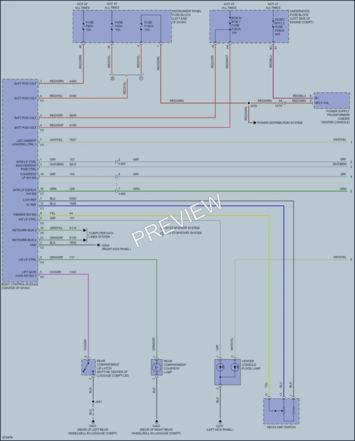 2019 Chevrolet MalibuHybrid Interior Lights wiring diagram preview