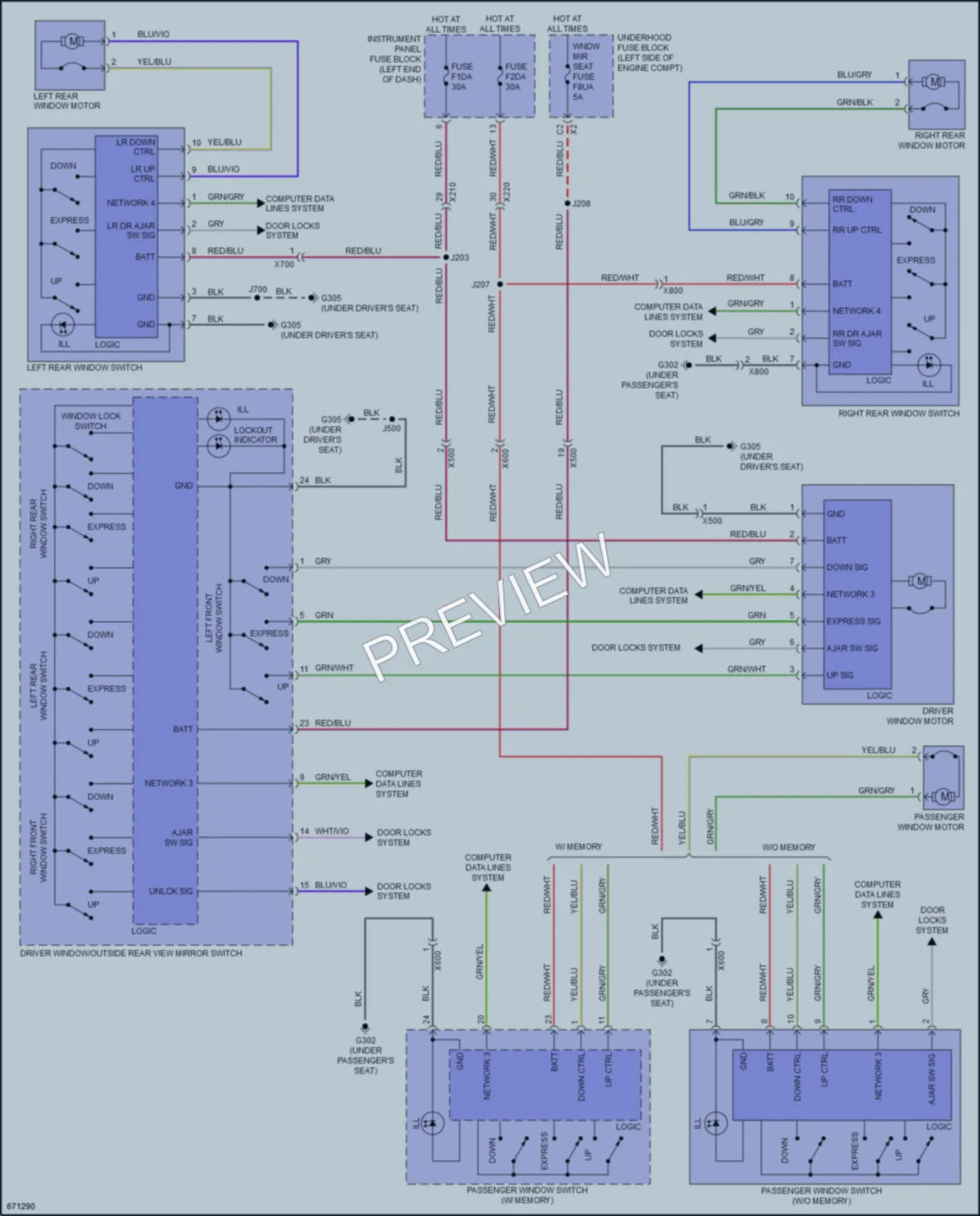 2019 Chevrolet MalibuHybrid Power Windows wiring diagram preview