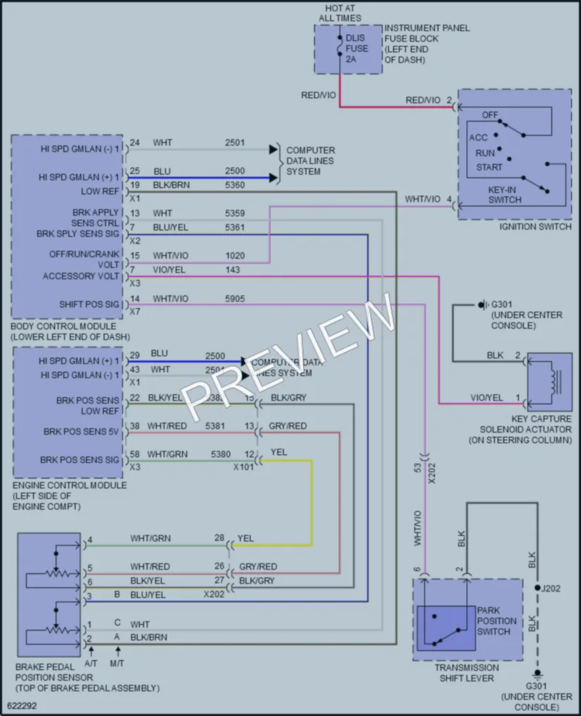 2019 Chevrolet Sonic Shift Interlock wiring diagram preview
