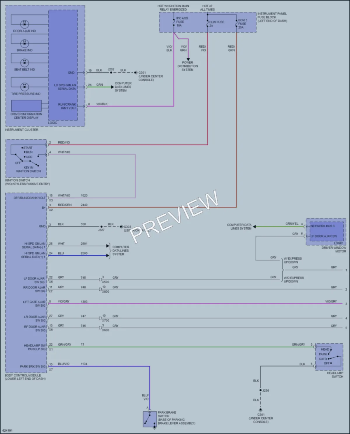 2019 Chevrolet Sonic Warning Systems wiring diagram preview