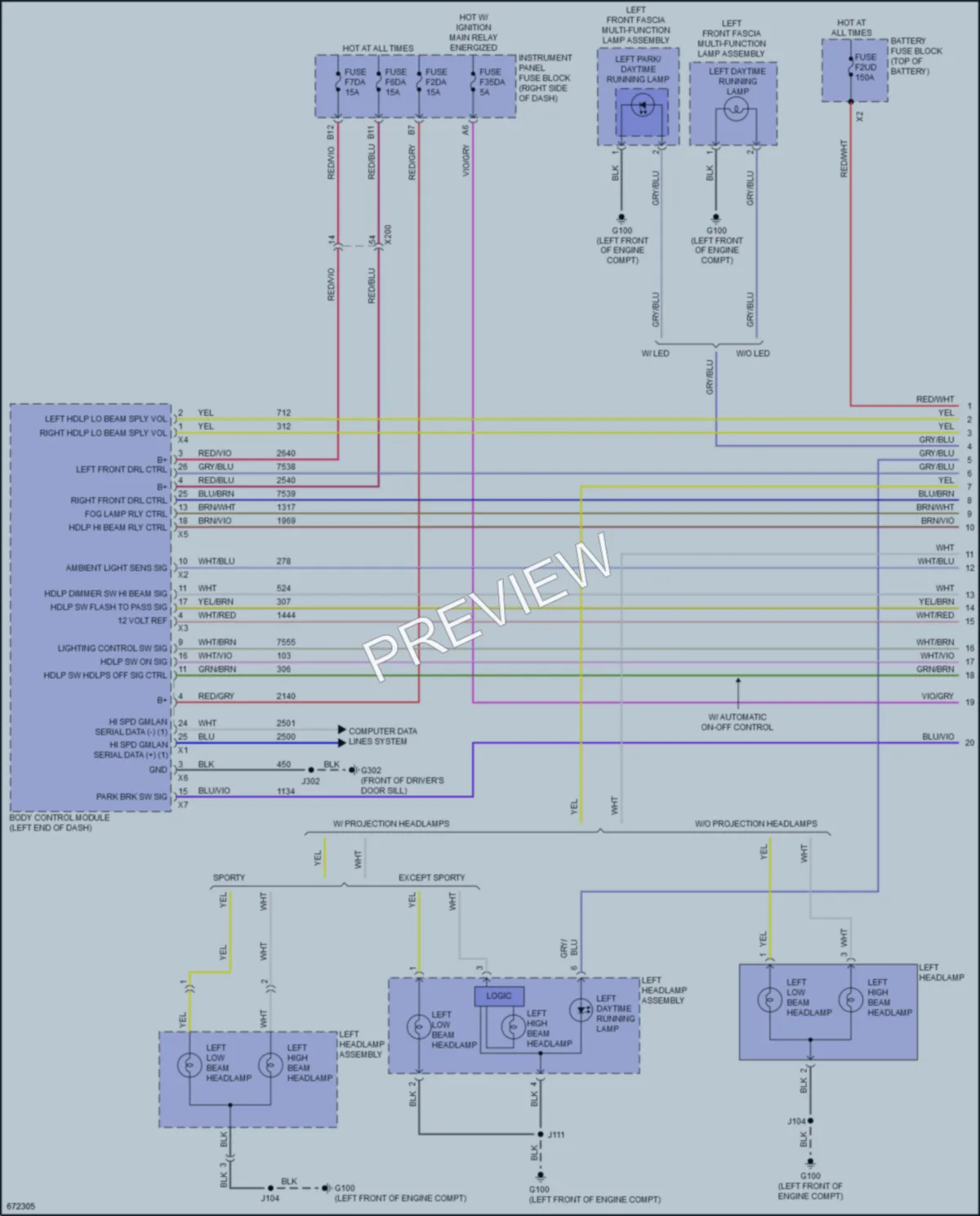 2019 Chevrolet Spark Headlights wiring diagram preview