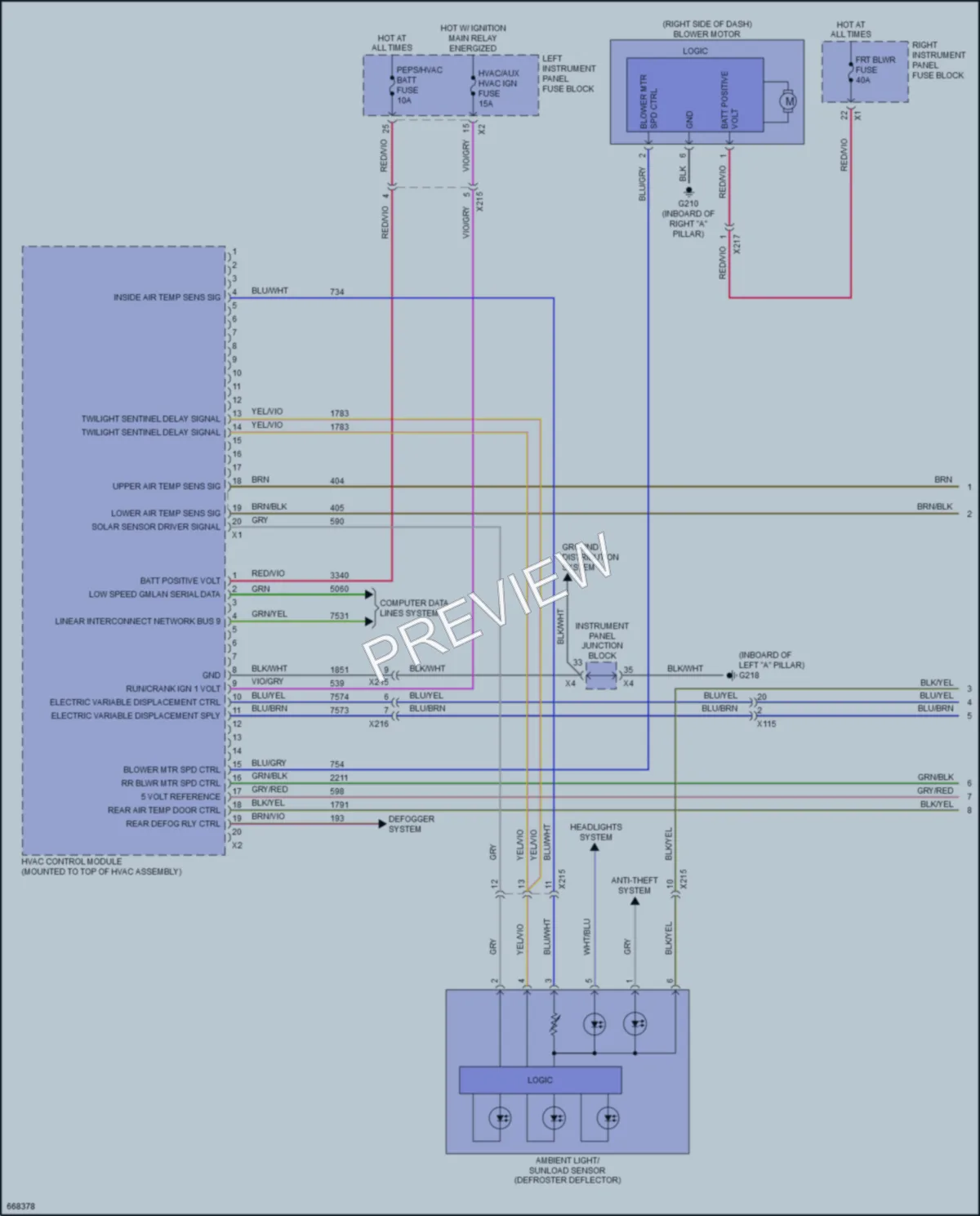 2019 Chevrolet Suburban Air Conditioning wiring diagram preview