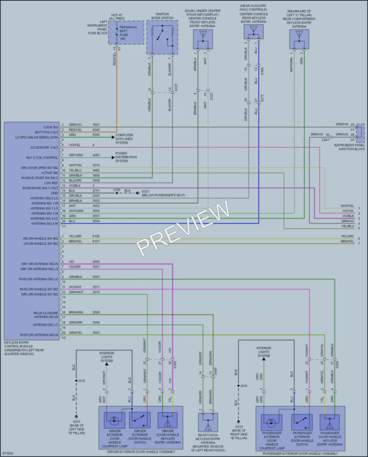 2019 Chevrolet Suburban Power Door Locks wiring diagram preview