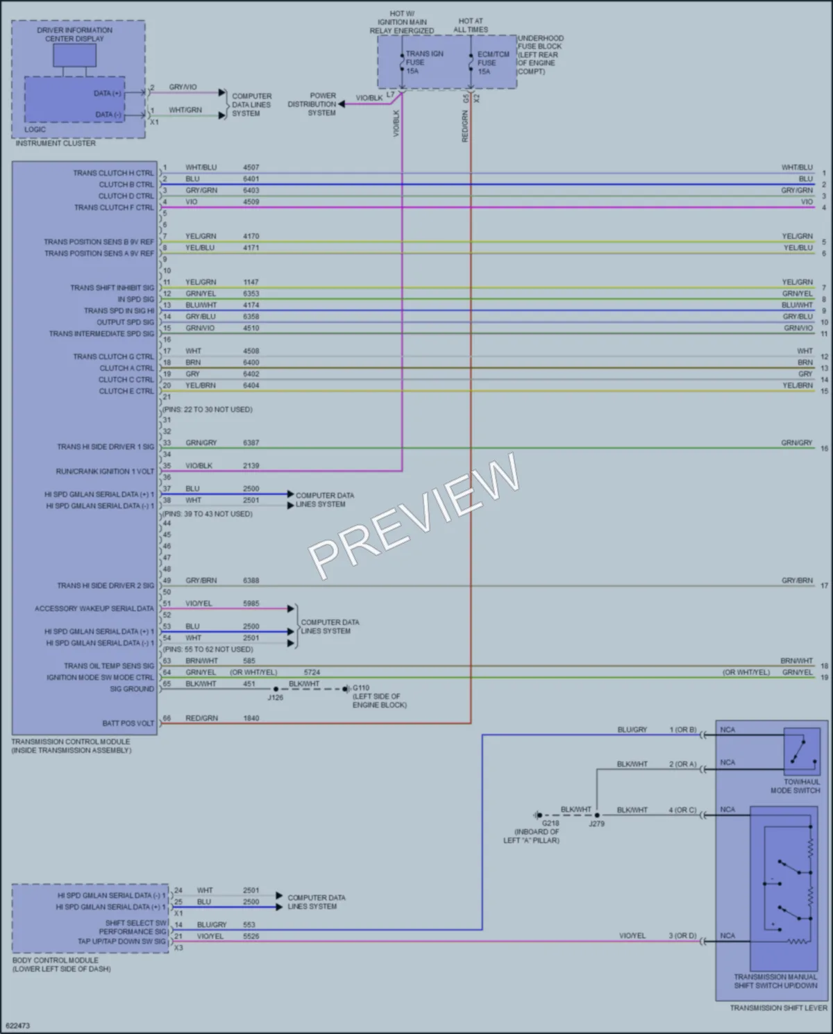 2019 Chevrolet Suburban Transmission wiring diagram preview