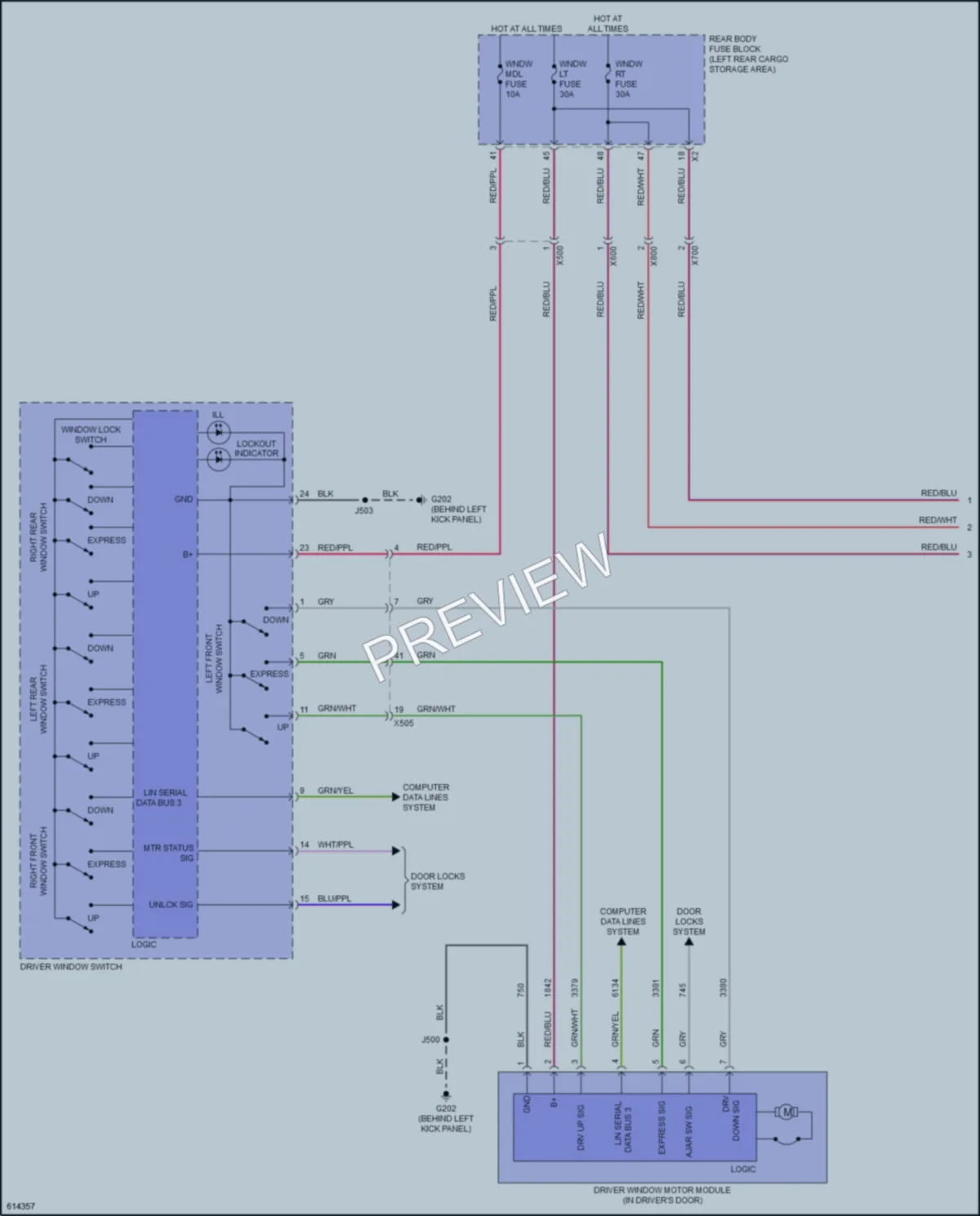 2019 Chevrolet Traverse Power Windows wiring diagram preview