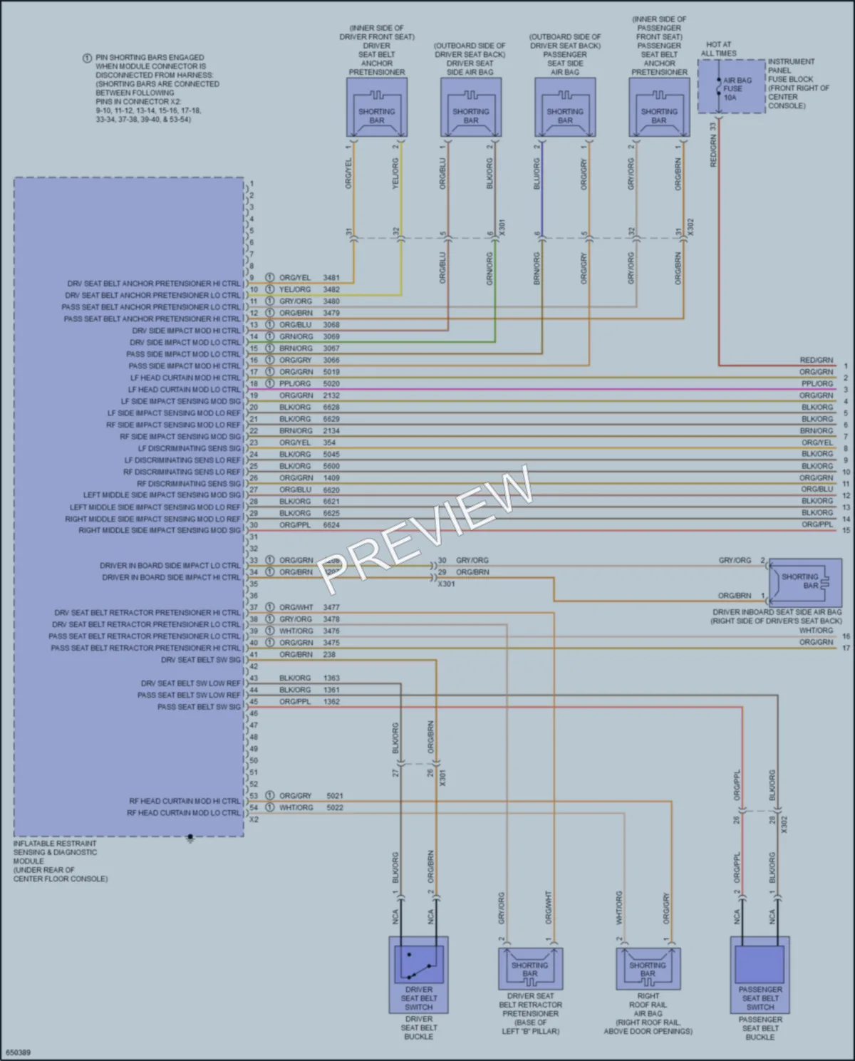 2019 Chevrolet Traverse Supplemental Restraints wiring diagram preview