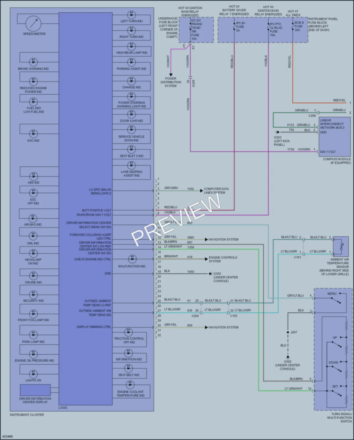 2019 Chevrolet Trax Instrument Cluster wiring diagram preview