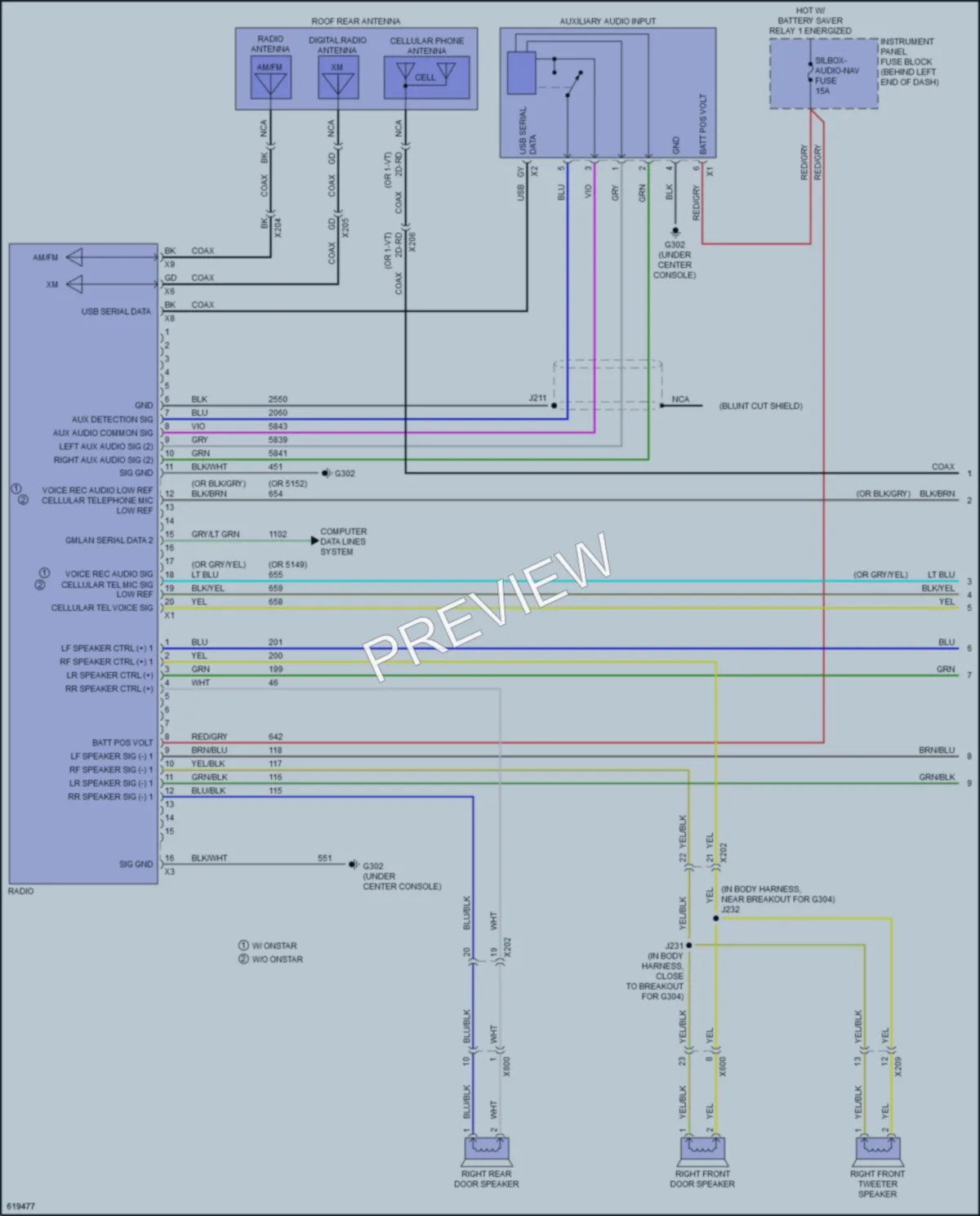 2019 Chevrolet Trax Radio wiring diagram preview