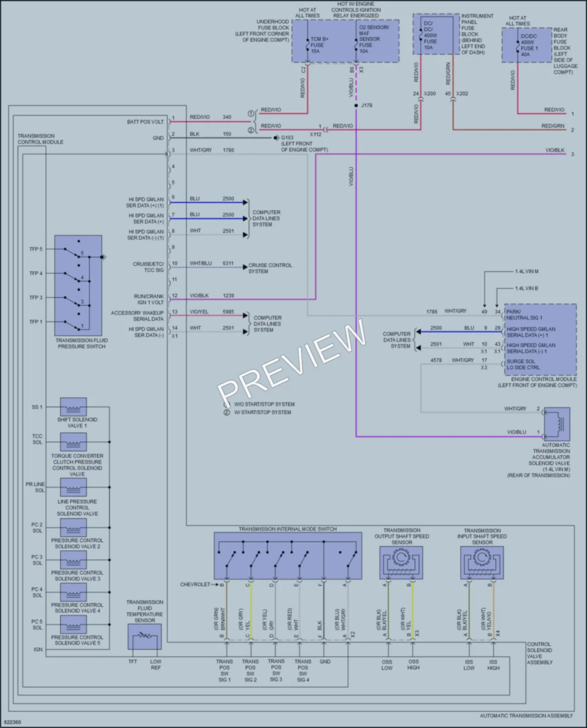 2019 Chevrolet Trax Transmission wiring diagram preview
