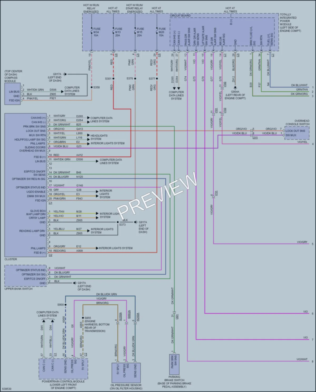 2019 Dodge GrandCaravan Instrument Cluster wiring diagram preview