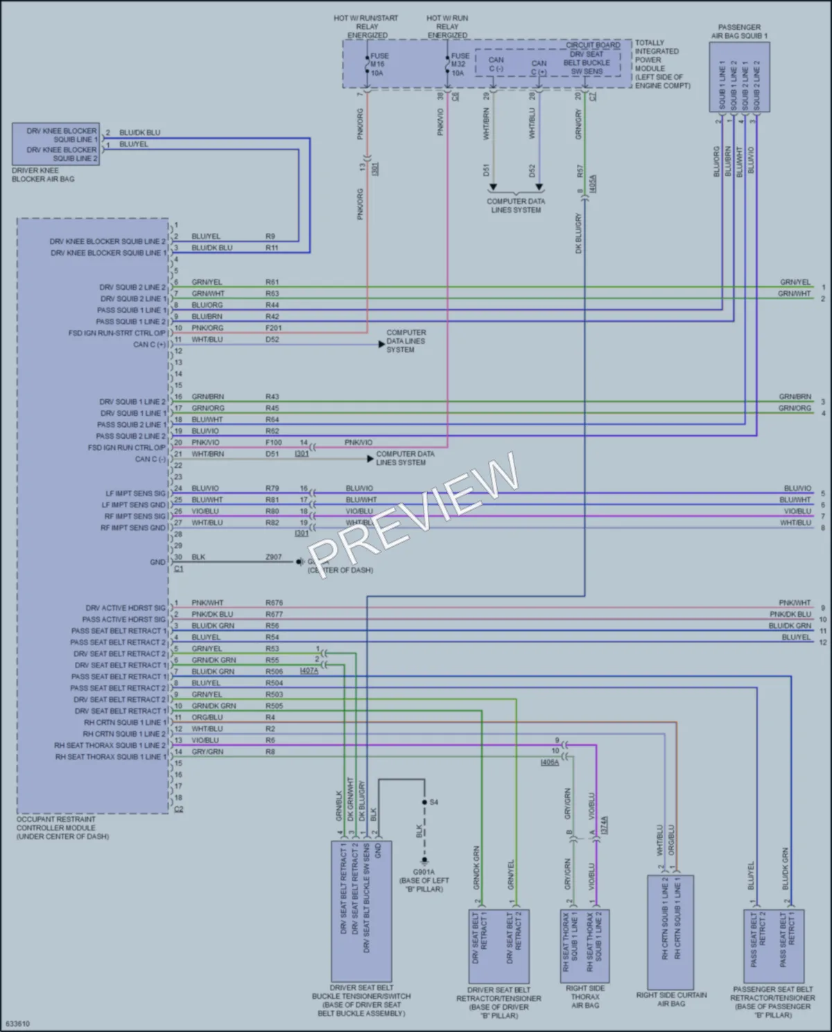 2019 Dodge GrandCaravan Supplemental Restraints wiring diagram preview