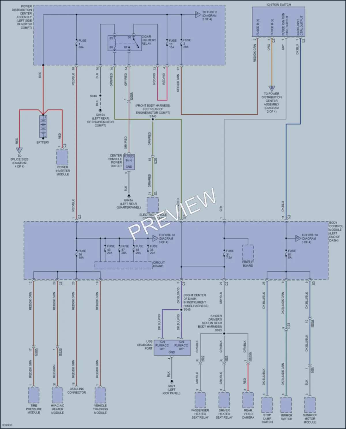 2019 Fiat 500C Power Distribution wiring diagram preview