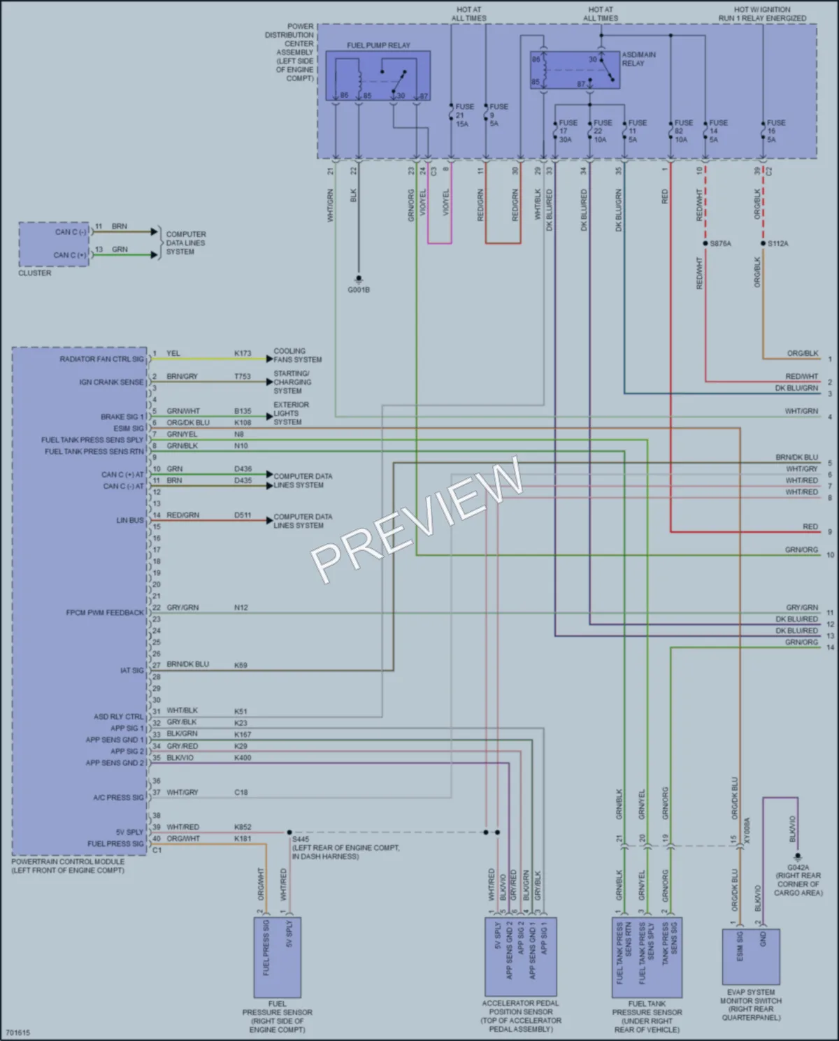 2019 Fiat 500X Engine Performance wiring diagram preview