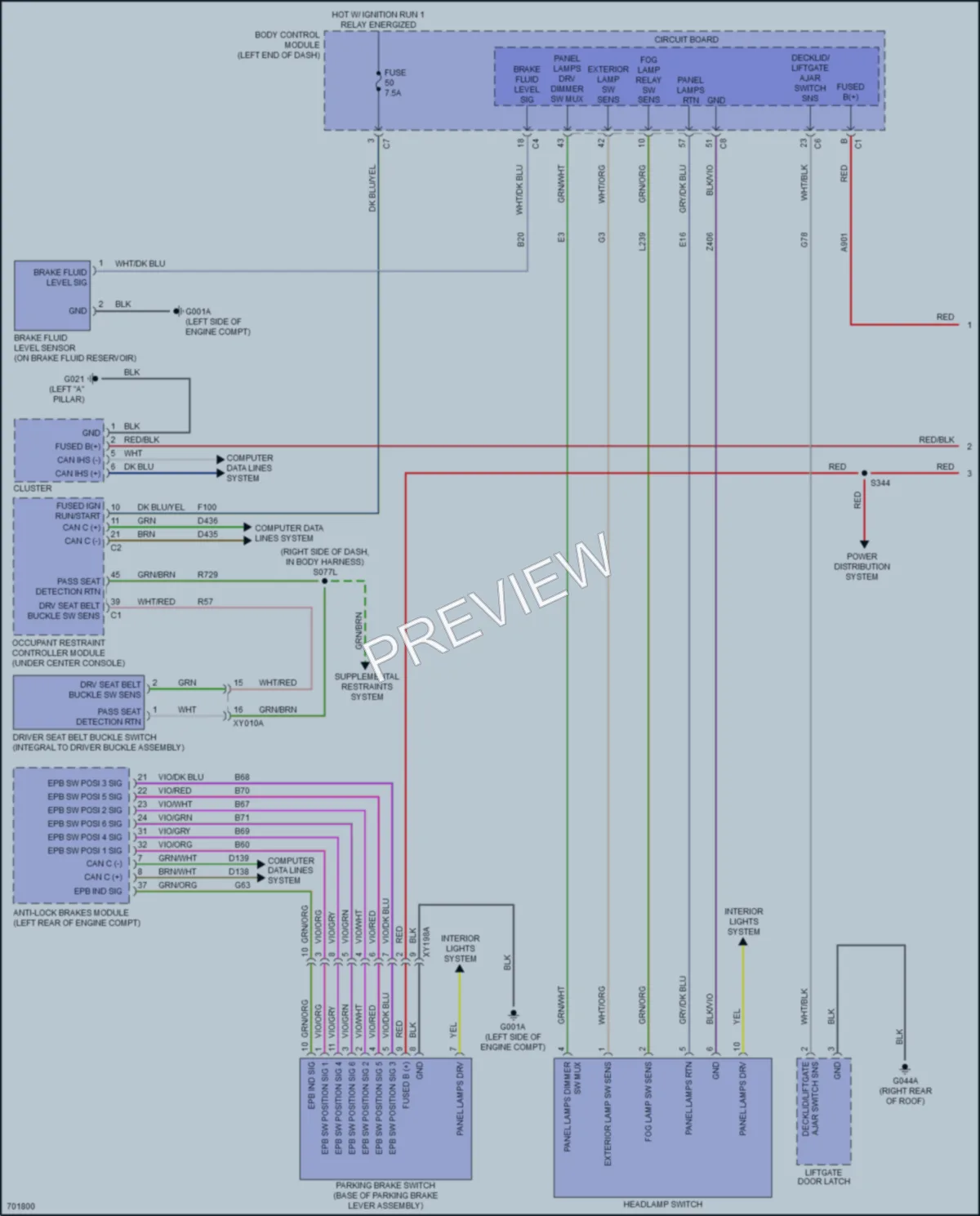 2019 Fiat 500X Warning Systems wiring diagram preview