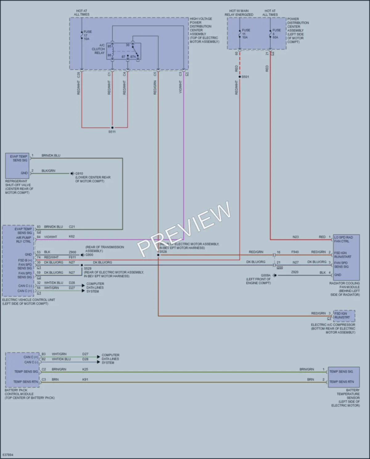 2019 Fiat 500e Cooling Fan wiring diagram preview