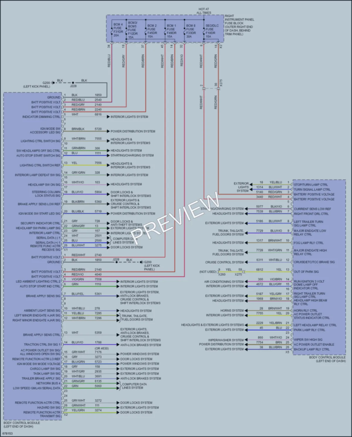 2019 GMC 1500SierraDenali Body Control Modules wiring diagram preview