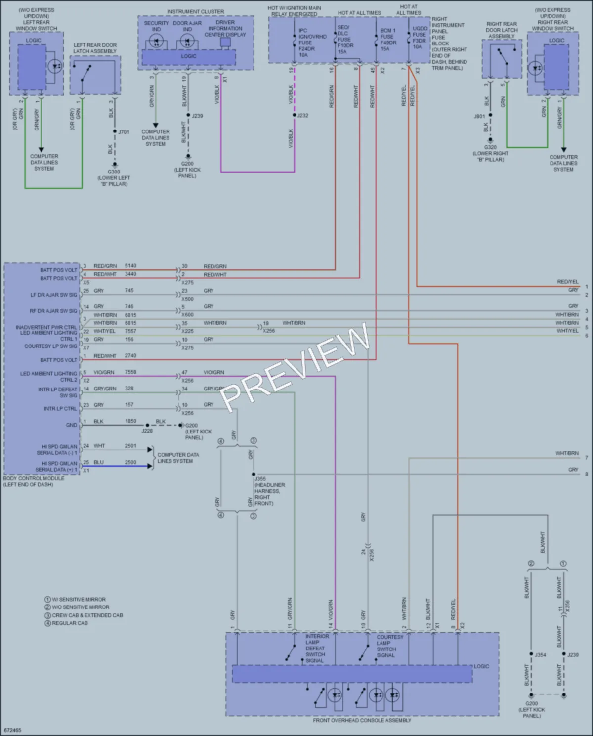 2019 GMC 1500SierraDenali Interior Lights wiring diagram preview